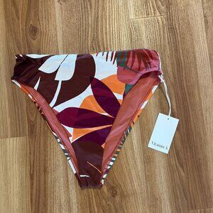 Vitamin A Woman's Summer Beach Floral Palm Triangle Bikini Bottoms Sz LR